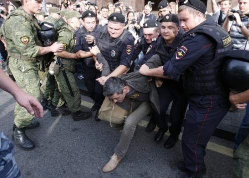 Police against the protest movement in Moscow