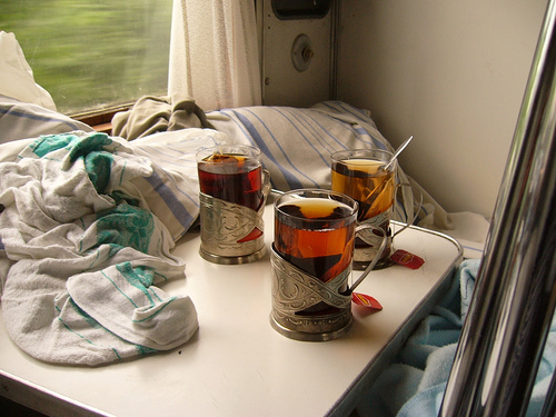 Tea on a Russian train / Photo by DanceTrax@FlickR
