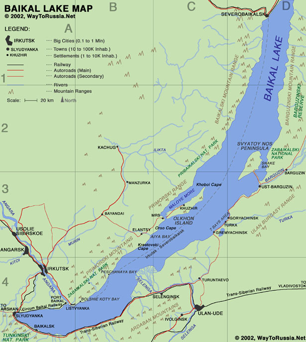 Map of Baikal Lake