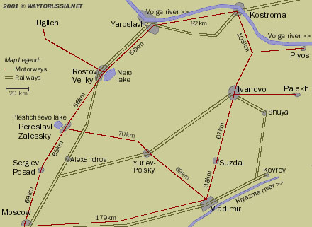 Map of Golden Ring routes